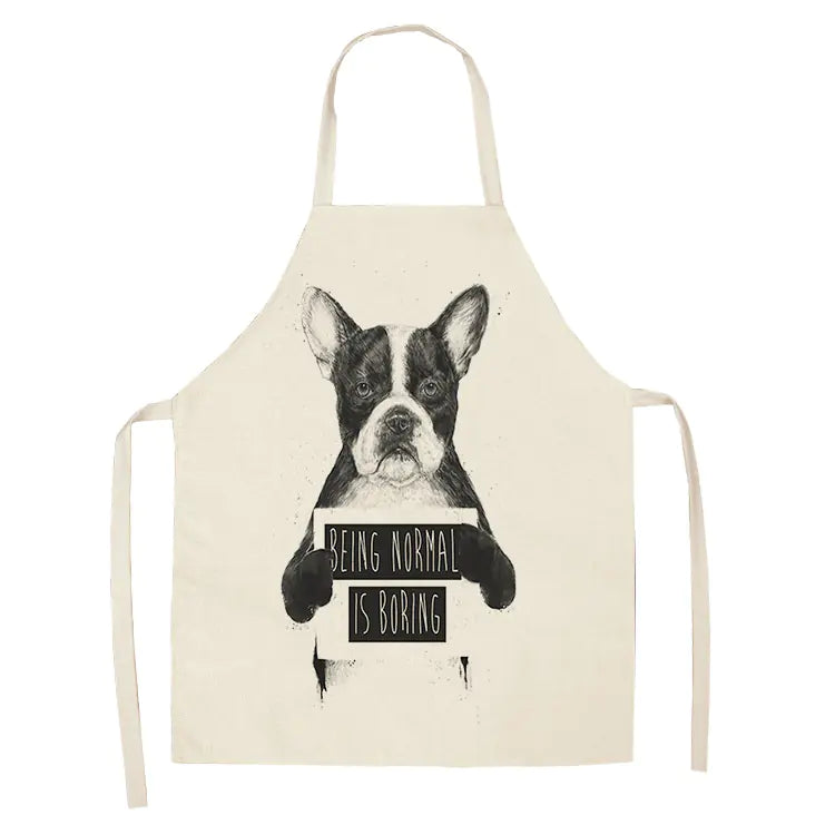 Cartoon Dog Cotton Linen Apron