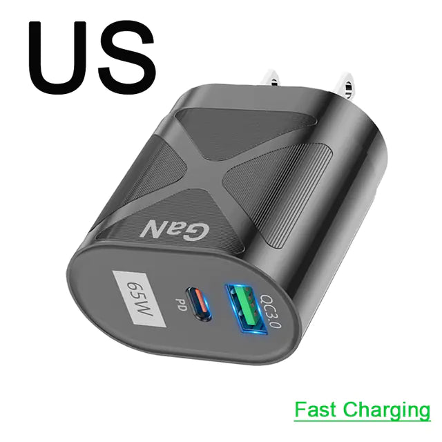 65W GaN PD Fast-Charging Mobile Phone & Laptop Adapter