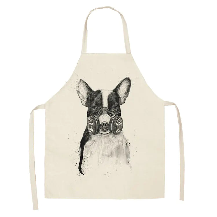 Cartoon Dog Cotton Linen Apron