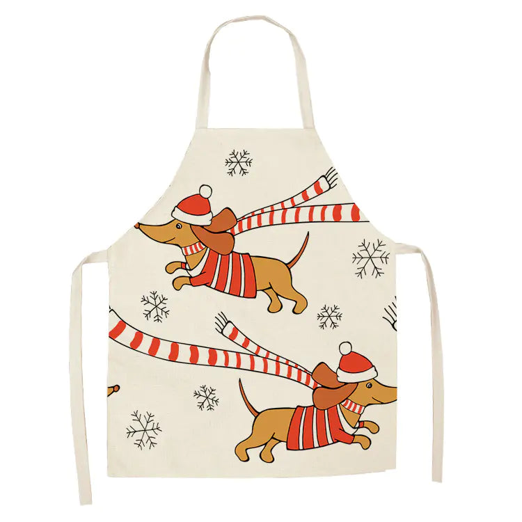 Cartoon Dog Cotton Linen Apron
