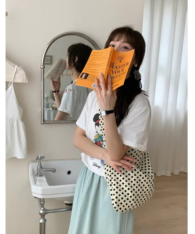 Vintage Fabric Tote Bag - Versatile Shoulder Bag