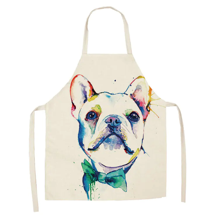 Cartoon Dog Cotton Linen Apron