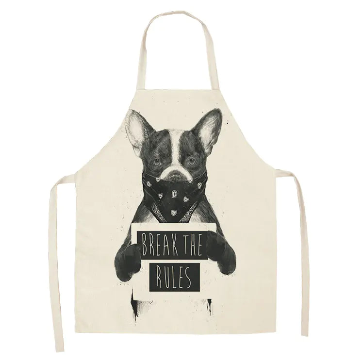 Cartoon Dog Cotton Linen Apron