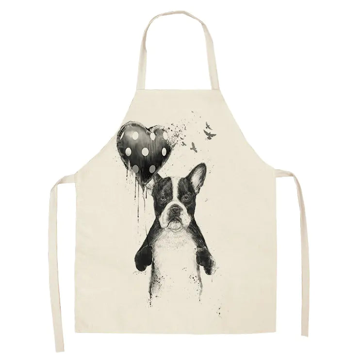 Cartoon Dog Cotton Linen Apron
