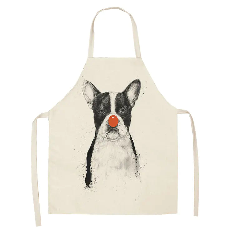 Cartoon Dog Cotton Linen Apron