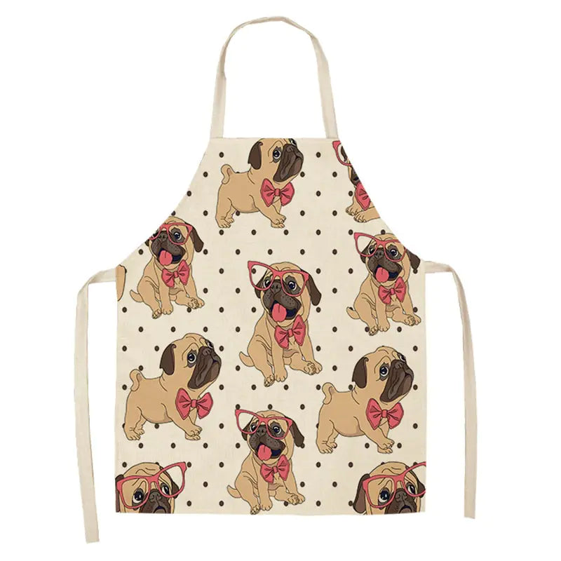 Cartoon Dog Cotton Linen Apron
