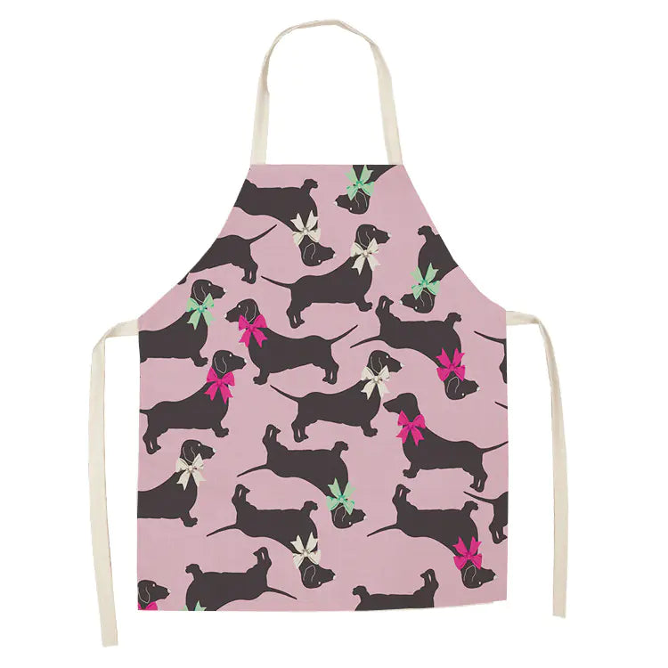 Cartoon Dog Cotton Linen Apron